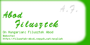 abod filusztek business card